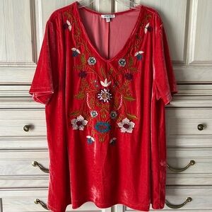 Jodifl short sleeve embroidered top